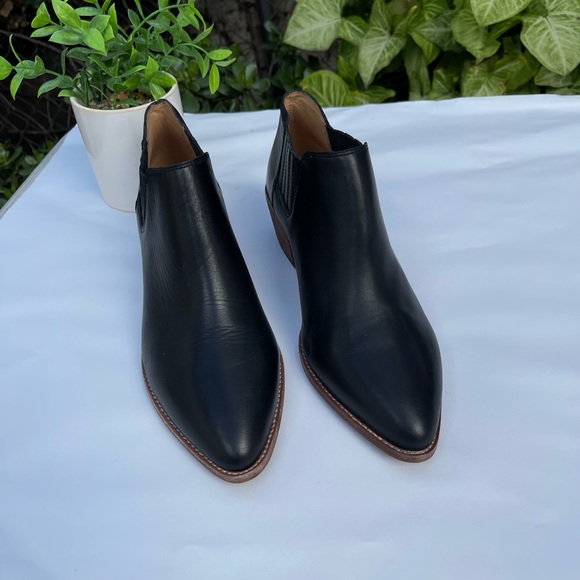Madewell Sonia Chelsea black leather boots Truck Ankle Block Heel M3461 size 10 - Picture 6 of 10